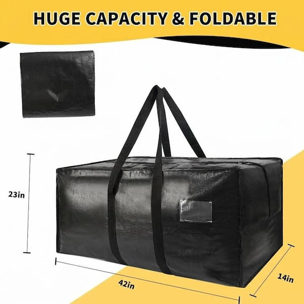 Anqtovp Black Waterproof Extra Large Moving Storage Bags Heavy