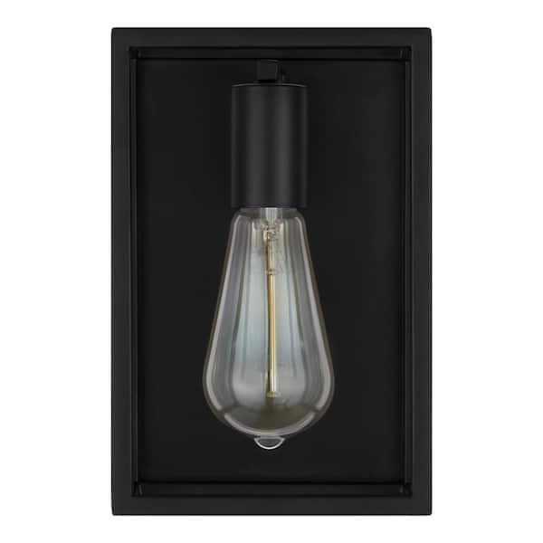 Home Decorators Collection Rollins 1-Light Black Wall Sconce