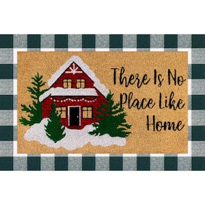 There Is No Place Like Home Gingham Check 24 in. x 36 in. Holiday Layering Mat