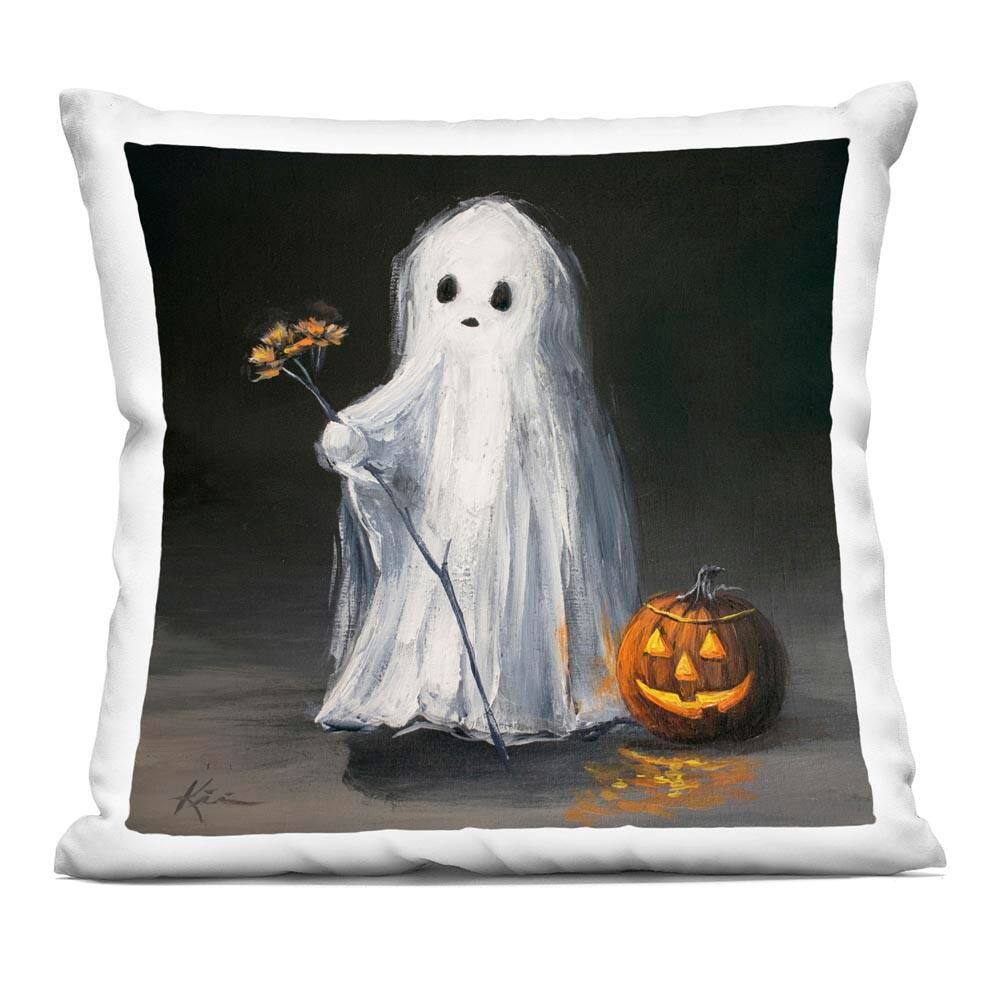 Vintage Halloween Ghost and Pumpkin Black Print Zipper Polyester 18 in. x 18 in. Throw Pillow price history on PriceWatchPro