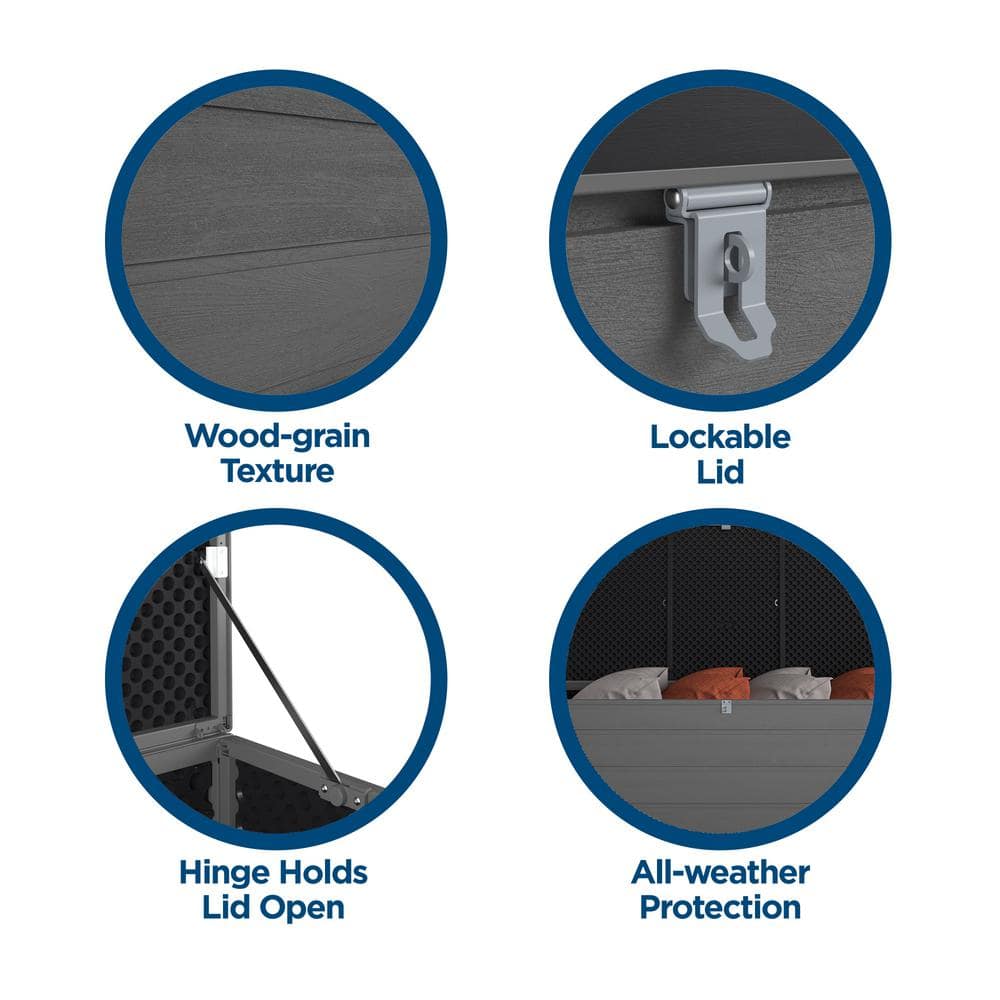 Cosco Extra Large Black Lockable Outdoor Deck Storage Box