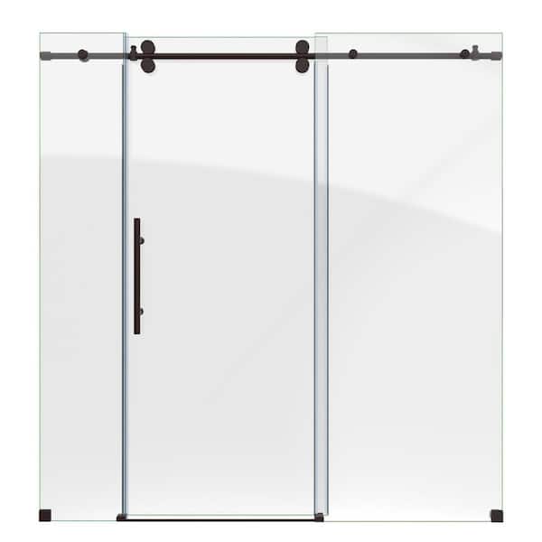 DreamLine - Enigma-XO 68-72 in. W x 76 in. H Fully Frameless Sliding Shower Door in Oil Rubbed Bronze