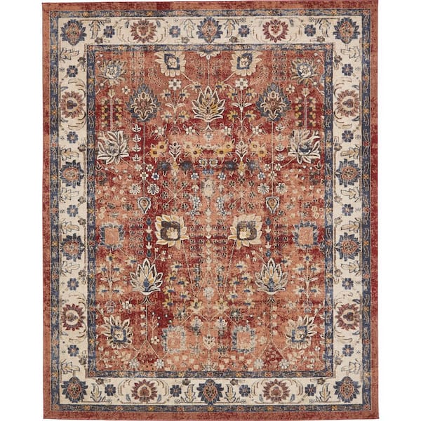 Unique Loom Utopia Antheia Terracotta 8' 0 x 10' 0 Area Rug