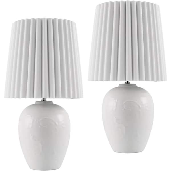 Livabliss Mako 19 in. H x 9 in. W Traditional Accent Table Lamp, White