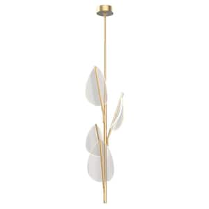 Flora 4 Head 1 Light 32-Watt Natural Brass Integrated LED Pendant Light