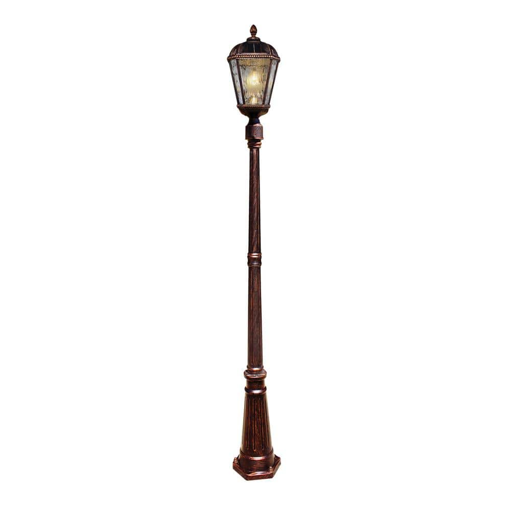 GAMA SONIC Royal Bulb Brushed Bronze 1-Light Solar Post Light and Lamp Post  with Warm White LED Bulb 98B101 The Home Depot