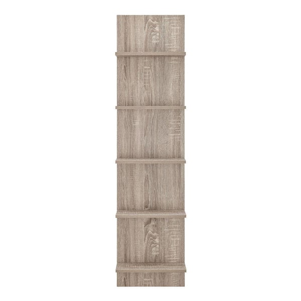 DANYA B 47.25 in. Wide Weathered Oak Column Tiered Wall Shelf