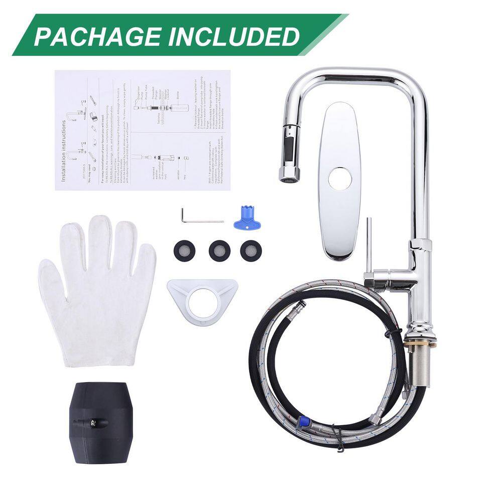 Polished Chrome Single Handle Pull Down Kitchen Faucet