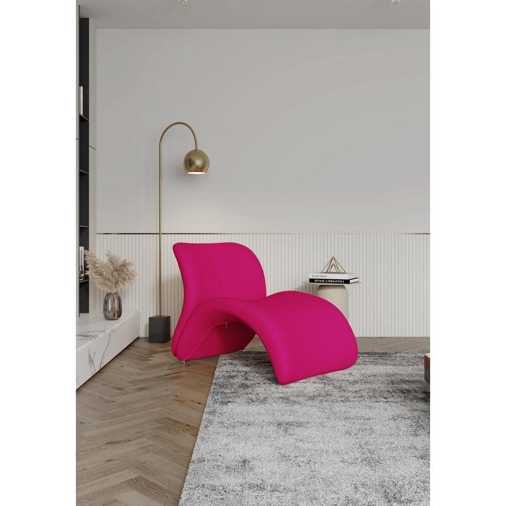 Fuchsia Geometric Metal Slipper Accent Chair