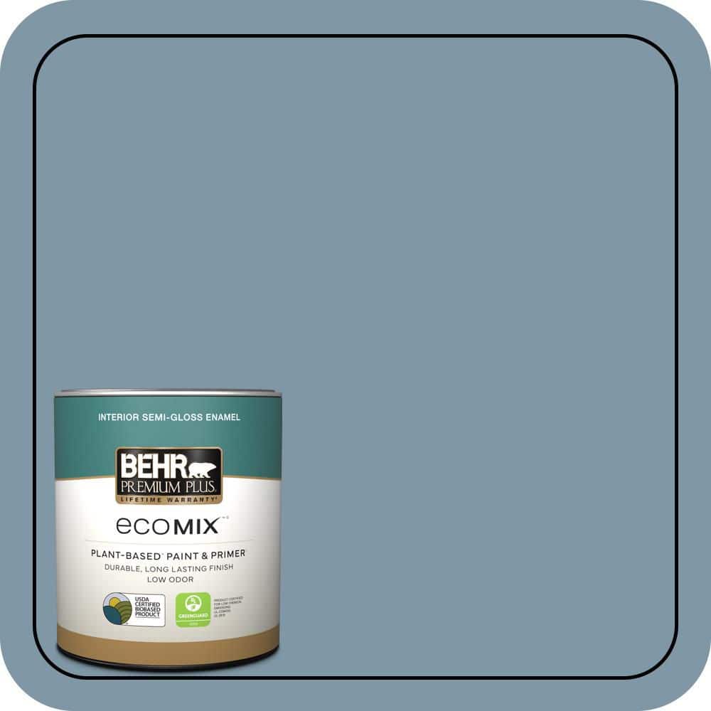 1 qt. #560F-5 Bleached Denim Semi-Gloss Enamel EcoMix Plant-Based Interior Paint & Primer price history on PriceWatchPro