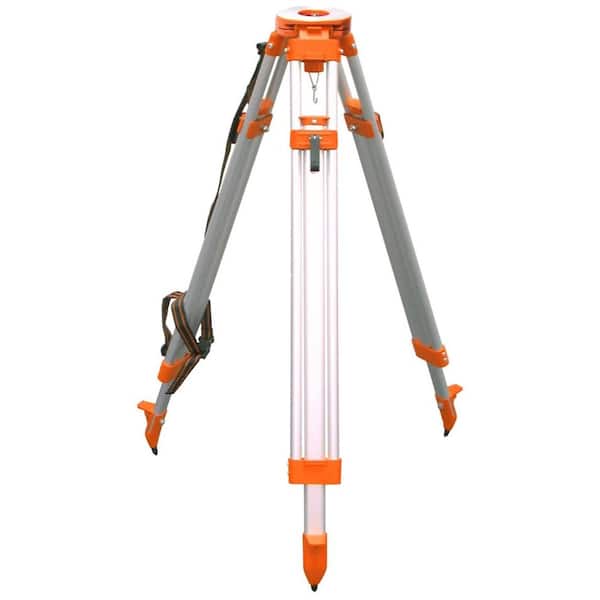CST Reconditioned 5/8 in. x 11 in. Aluminum Laser Level Tripod with Quick-Release with Rubber Feet Caps and Shoulder Strap