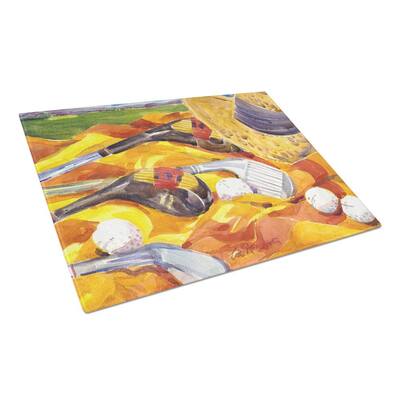 Golf Clubs Golfer Tempered Glass Large Cutting Board