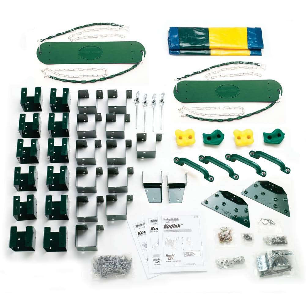 Kodiak Custom Play Set Hardware Kit with Swings and Climbing Rocks