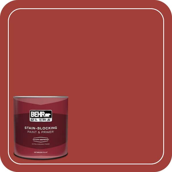 BEHR ULTRA 1 qt. #PPU2-16 Fire Cracker Extra Durable Flat Interior Paint & Primer