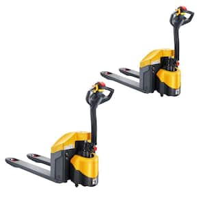 Full Electric Pallet Truck w/ 48 in. x 27 in. Fork 3 in. Lowered (2-Pack) 4400 lbs. 24-Volt/105AH GEL Battery