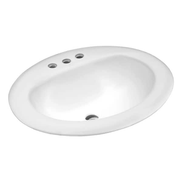 Cadenza Series 7.5 in. Ceramic Drop In Sink Basin in White Cadenza Series 7.5 in. Ceramic Drop In Sink Basin in White