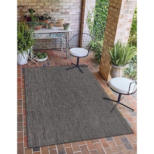 Outdoor Solid Black 9' 0 x 12' 0 Area Rug