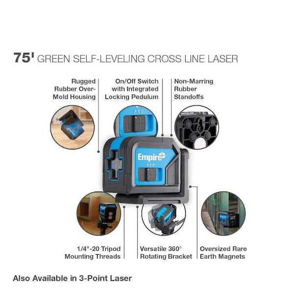75 ft. Green Self-Leveling Cross Line Laser Level