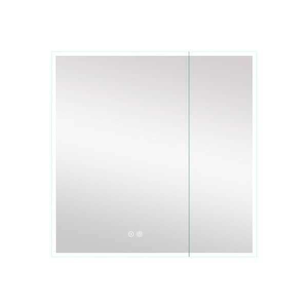 FORCLOVER 36 in. W x 30 in. H Frameless Rectangular Silver Surface 