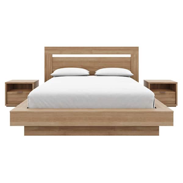 Stanley 4-Piece Brown Oak Queen Size Bedroom Set