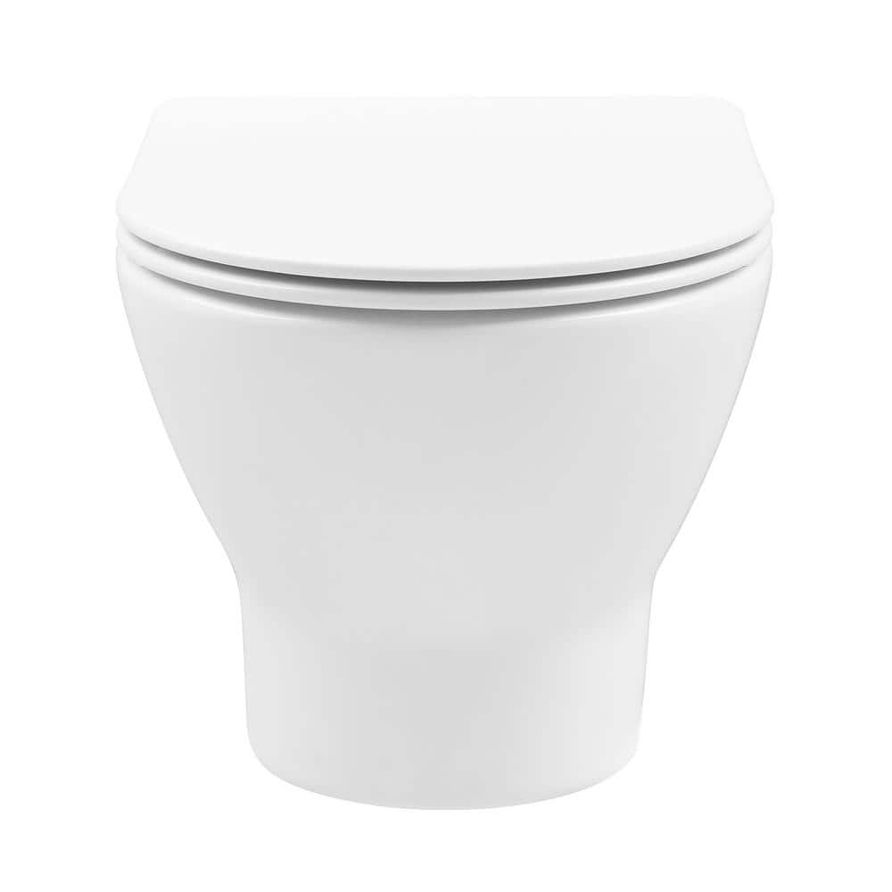 Ivy II Glossy White Ceramic Wall-Hung Elongated Toilet Bowl