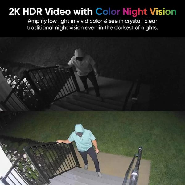 Wyze Battery Cam Pro 2-Pack, Wireless Indoor/Outdoor Home Security Camera, 2k HD Color Night Vision and Built-In Spotlight