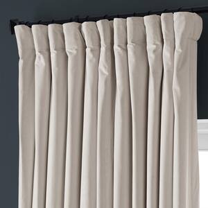 Ivory Velvet Rod Pocket Blackout Curtain - 100 in. W x 96 in. L (1 Panel)