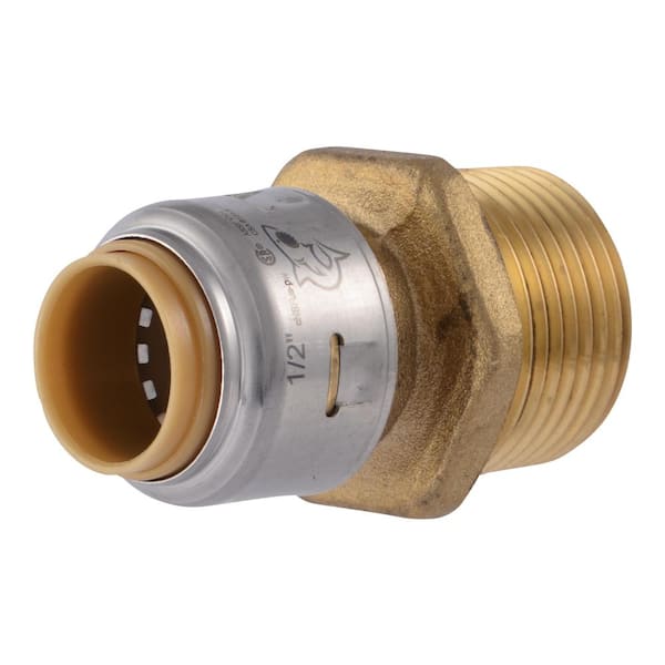 SharkBite Max 1/2 in. Push-to-Connect x 3/4 in. MIP Brass Reducing Adapter Fitting