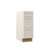 Hampton Bay Designer Series Melvern 12 in. W 21 in. D 34.5 in. H Assembled Shaker Drawer Base Bath Cabinet in Cloud VT3D12-MLCL