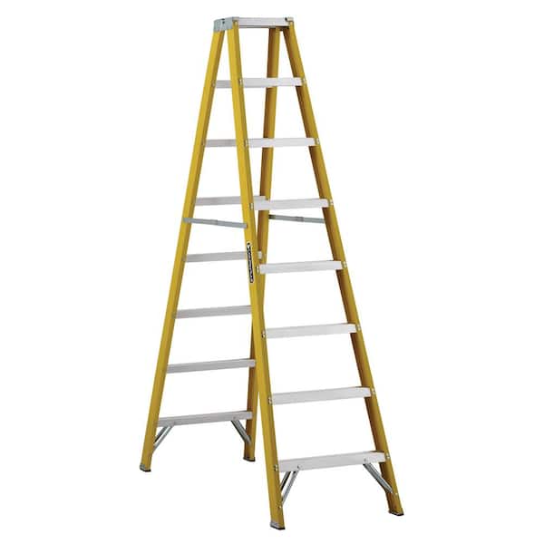 Louisville Ladder 8 ft. Fiberglass Twin Step Ladder with 250 lbs. Load Capacity Type I Duty Rating