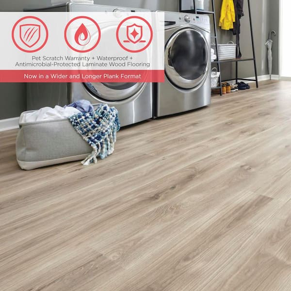 Outlast+ Fox Spring Oak 12 mm T x 8.35 in. W Waterproof Laminate Wood Flooring (22.04 sq. ft. /case)