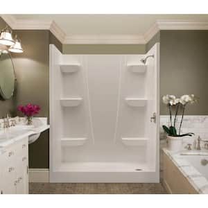 A2 30 in. x 60 in. x 76 in. 4-Piece Shower Stall in White