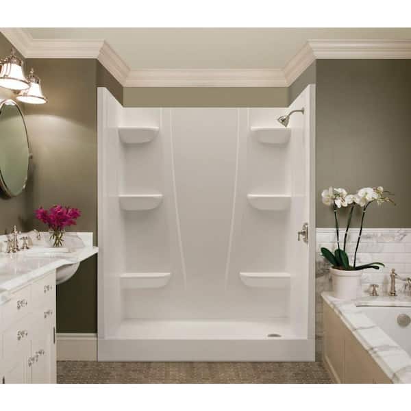 Aquatic A2 30 in. x 60 in. x 76 in. 4-Piece Shower Stall in White