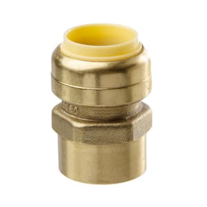 3/4 in. Push-Fit x 3/4 in. NPT Female Pipe Thread Brass Coupling (2-Pack)