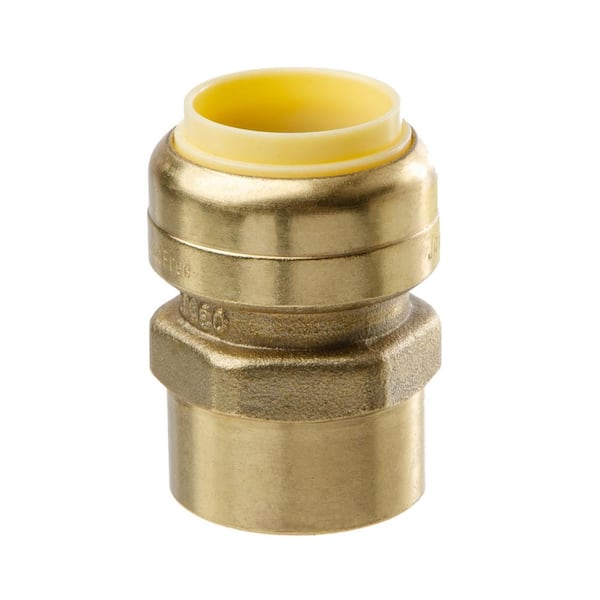 3/4 in. Push-Fit x 3/4 in. Brass NPT Female Pipe Thread Coupling (10-Pack)