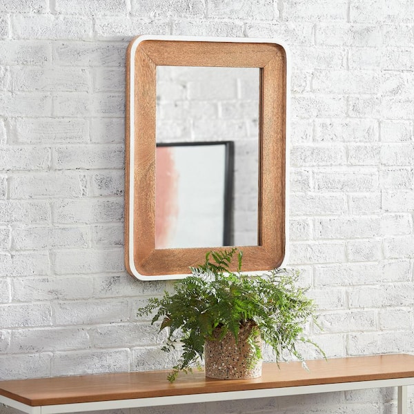 StyleWell Medium Rectangle Multi-Colored Accent Mirror with White Border (24 in. H x 18 in. W)