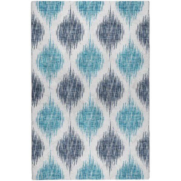 Dream Shag Premium Machine Washable Abstract ADS848 Blue 3 ft. x 5 ft. Area Rug