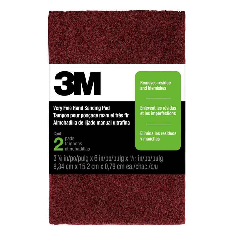 Hand Sanding Pads 3 7/8 in. x 6 in. x 5/16 in. Very Fine, 220 Grit, (2-Pack