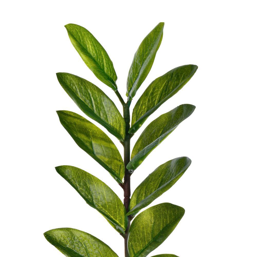 36" Green Plastic Potted Zamifolia Faux Bush