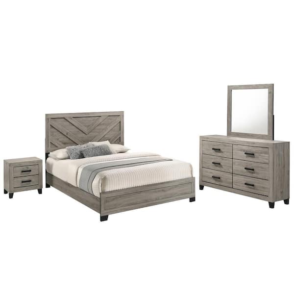 sachin and babi light blue dress Everly Living Durham 6-Drawer Dresser and Mirror Set in Gray