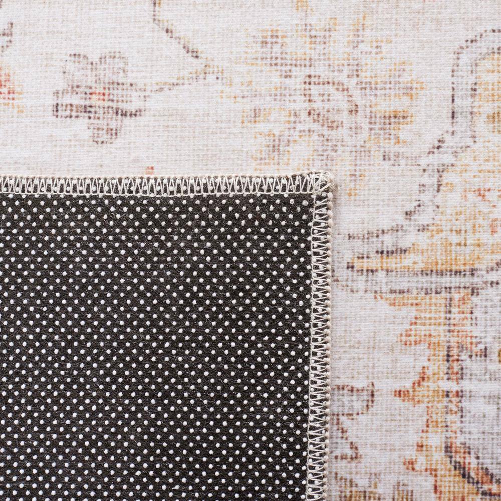Tucson Light Grey and Rust Washable Runner Rug