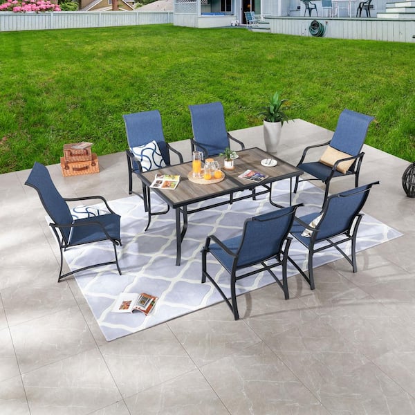 Patio Festival 7-Piece Rectangular Metal Outdoor Dining Set