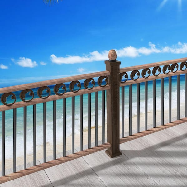 VEVOR Staircase Balusters 37.99 in. H x 0.22 in. W Flat Black Aluminum Alloy Stair Railing Kit Deck Baluster (72-Pack)