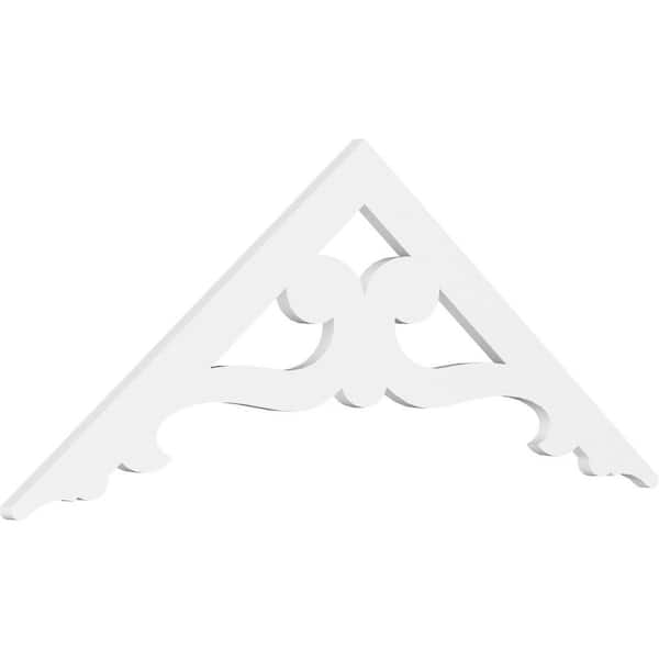 Ekena Millwork Pitch Brontes 1 in. x 60 in. x 25 in. (9/12) Architectural Grade PVC Gable Pediment Moulding