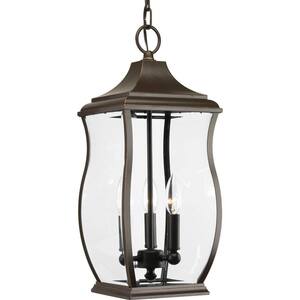 Township Collection 3-Light Oil Rubbed Bronze Clear Beveled Glass New Traditional Outdoor Hanging Lantern Light