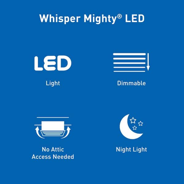 Panasonic - Whisper Mighty LED Pick-A-Flow 70-90CFM Ceiling/Wall ENERGY STAR Bathroom Exhaust Fan 9.5 in. x 9.5 in. Grille Footprint