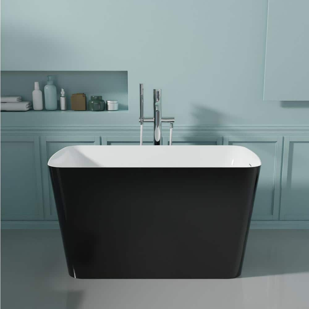 UPIKER Modern 47 In Acrylic Rectangular Freestanding Flatbottom   White Upiker Freestanding Tubs Up2207btb47025 64 1000 