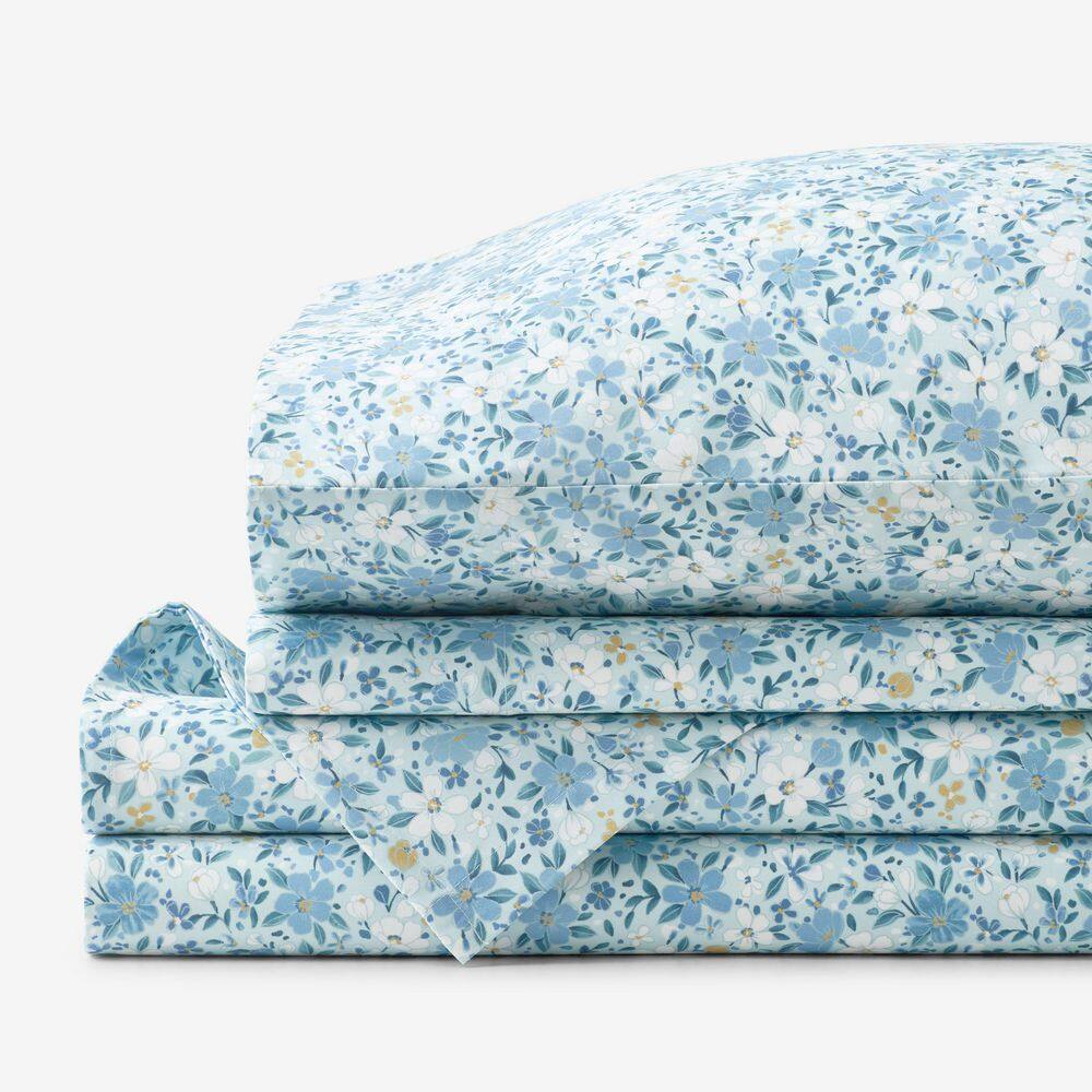 CC JOYFUL FLORAL STN SHT SET F BLUE