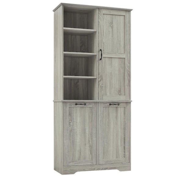 31.00 in. W x 14.00 in. D x 68.00 in. H Brown Linen Cabinet