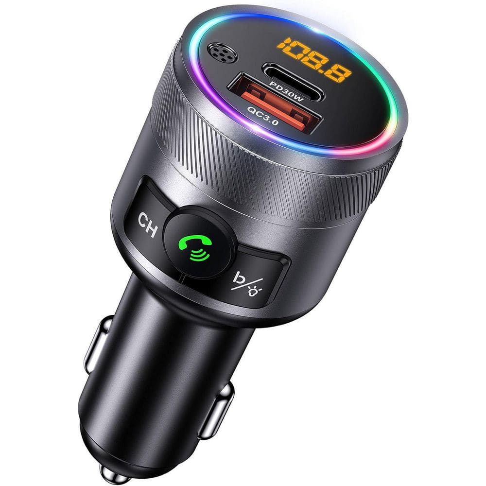 Bluetooth 5.3 FM Transmitter Car Charger Wireless Adapter Deep Bass Music Player Hands-Free Calling LED Light price history on PriceWatchPro